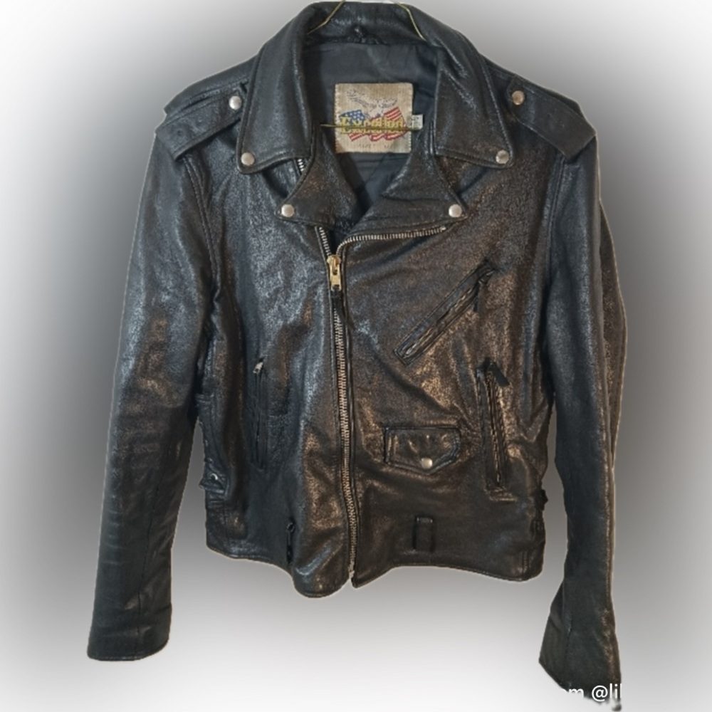 Black Leather Bomber Jacket